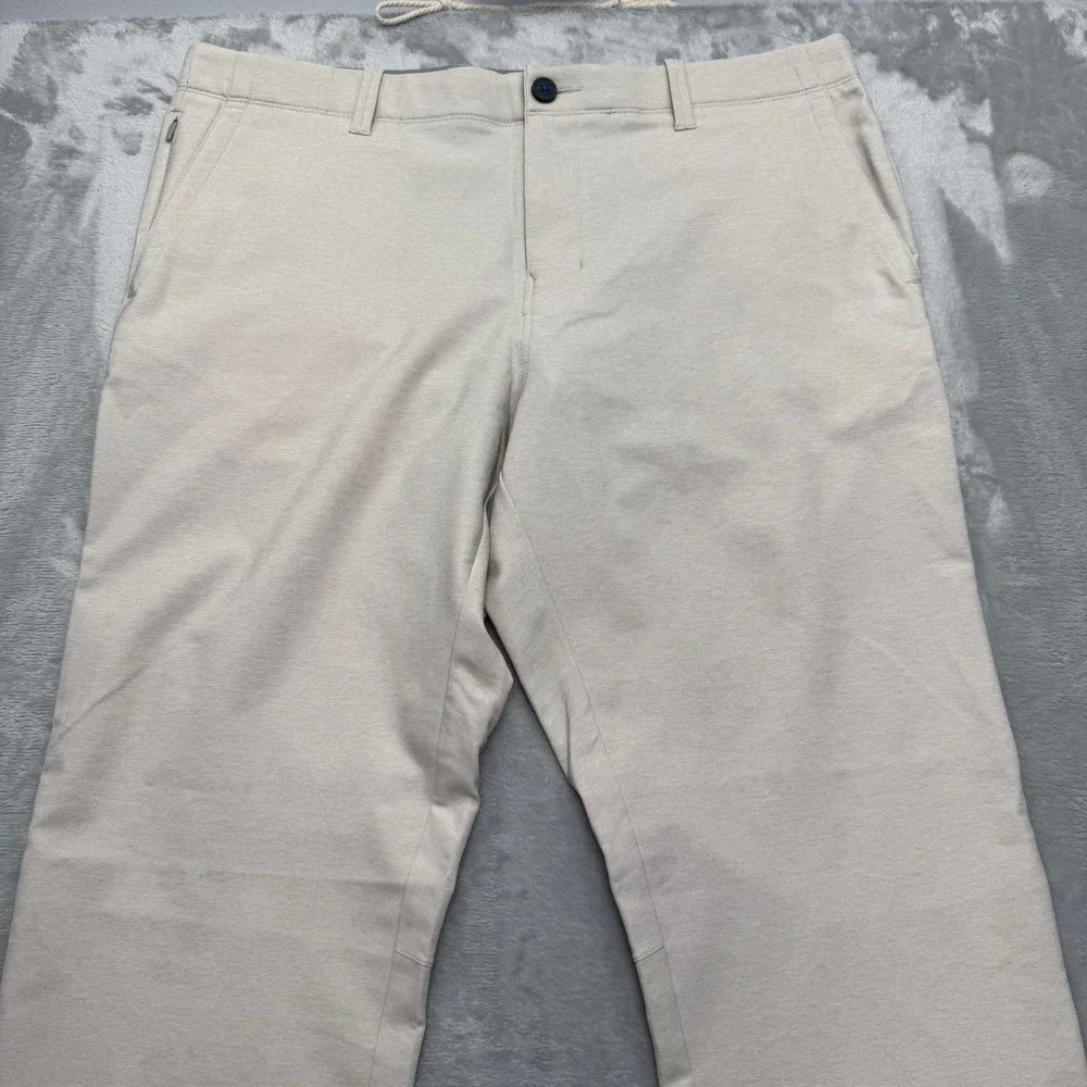 Tommy Bahama Pants Mens 35x32 Beige On Par Flat Front Chino Golf Casual Trouser - Picture 8 of 12